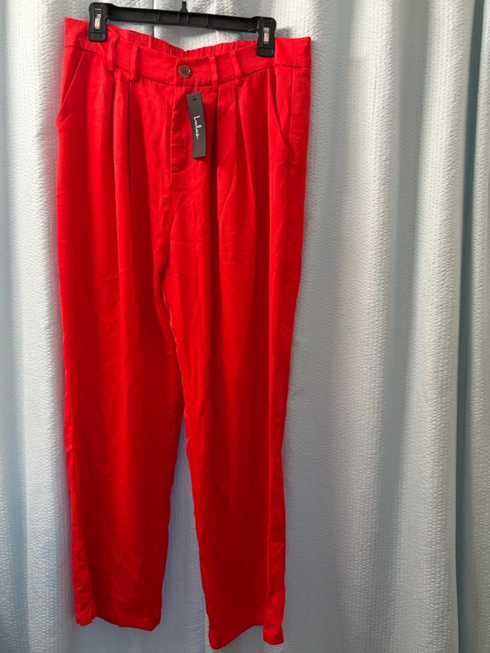 Lulu's Bright Red Pleated Pants